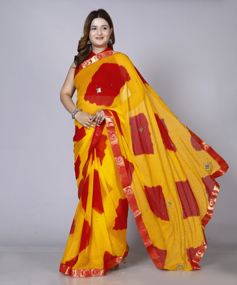 Chiffon Sarees for Women – Fancy Party Wear Sarees, Wedding Sarees, Farewell Sarees, Printed Sarees, Designer Sarees, Bollywood Sarees, Latest Sarees Trendy sarees Bandhini Saree, Sarees For Farewell 