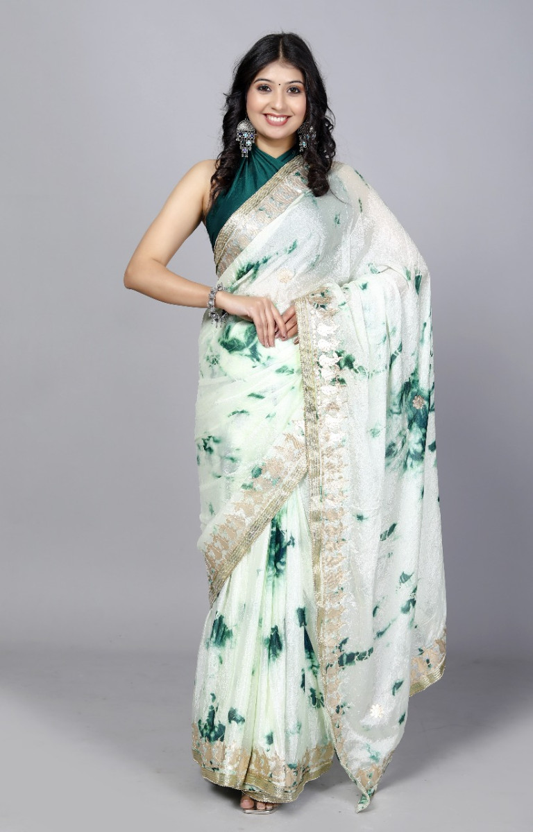 Pure Silk Saree for Women – Jaipuri Printed Rajasthani Designer Saree for Wedding, Party & Festive Wear | Trendy Bollywood Style Summer Sarees 