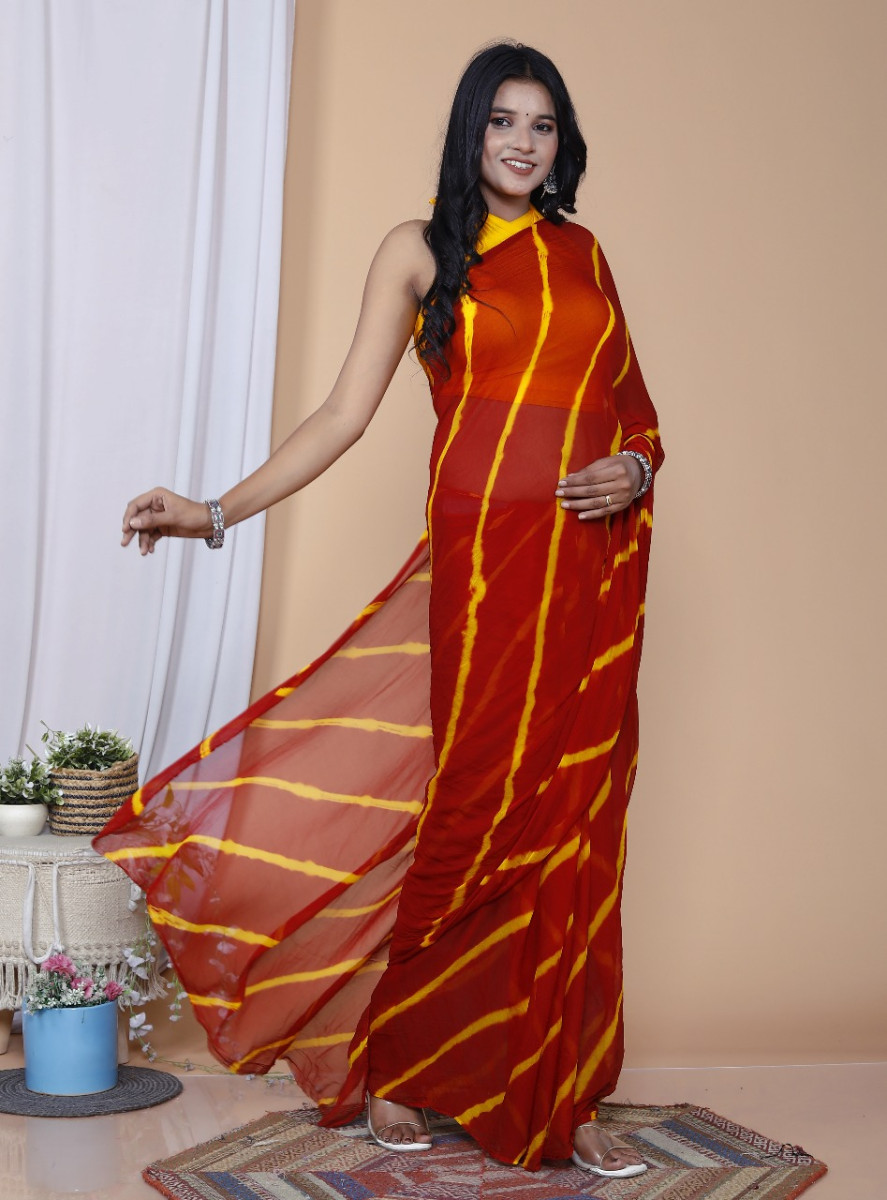 Pure Chiffon Trendy Leheriya Chiffon Sarees For Women