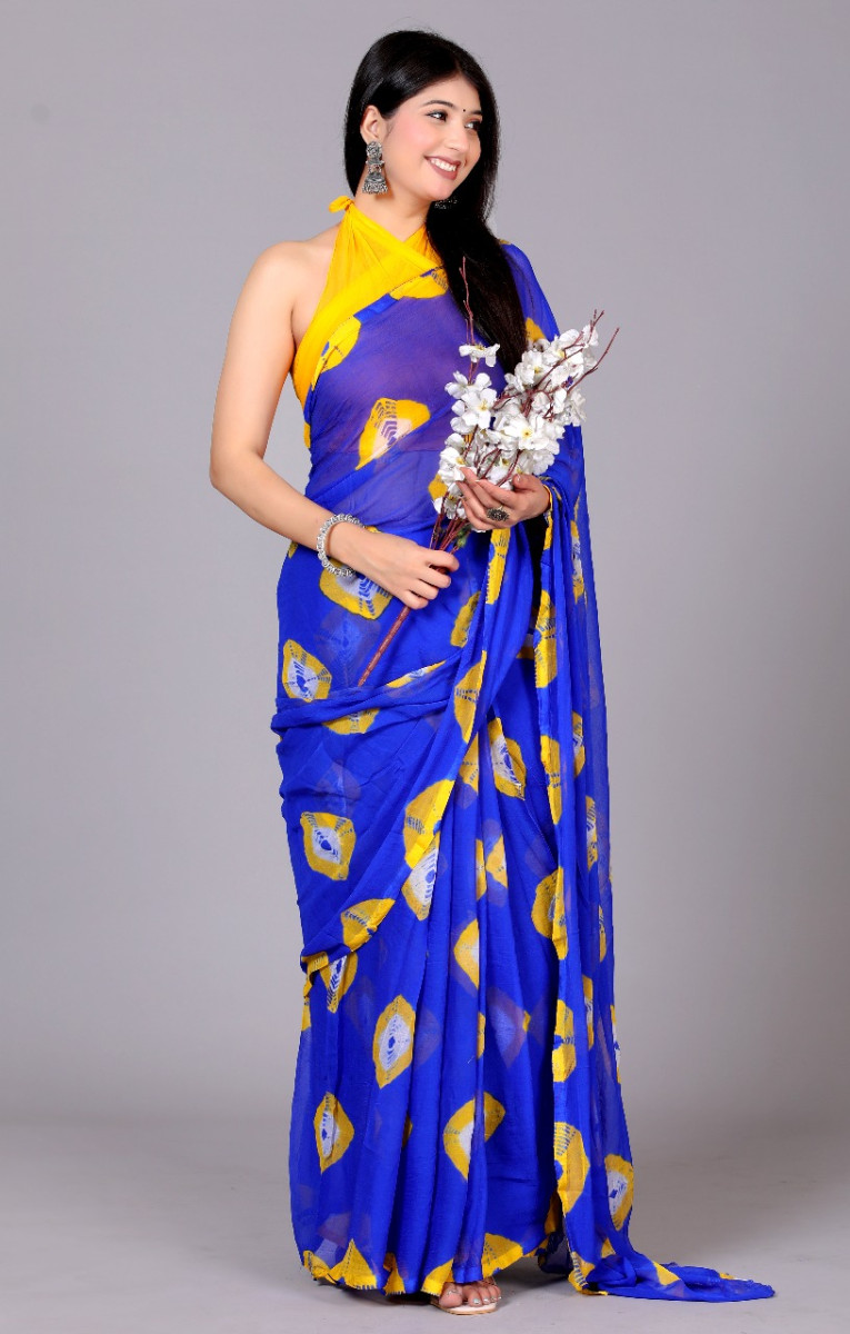 Pure Chiffon Trendy bandhini Chiffon Sarees For Women