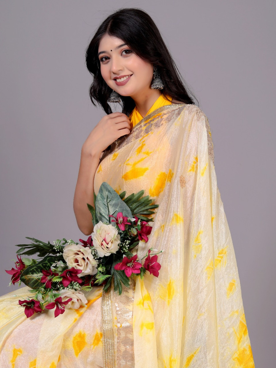 Pure Silk Saree for Women – Jaipuri Printed Rajasthani Designer Saree for Wedding, Party & Festive Wear | Trendy Bollywood Style Summer Sarees 