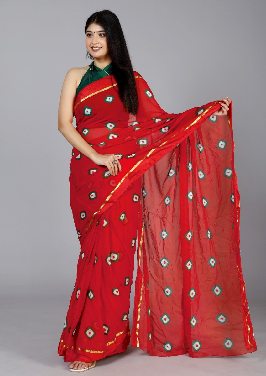 Pure Chiffon Trendy bandhini Chiffon Sarees For Women