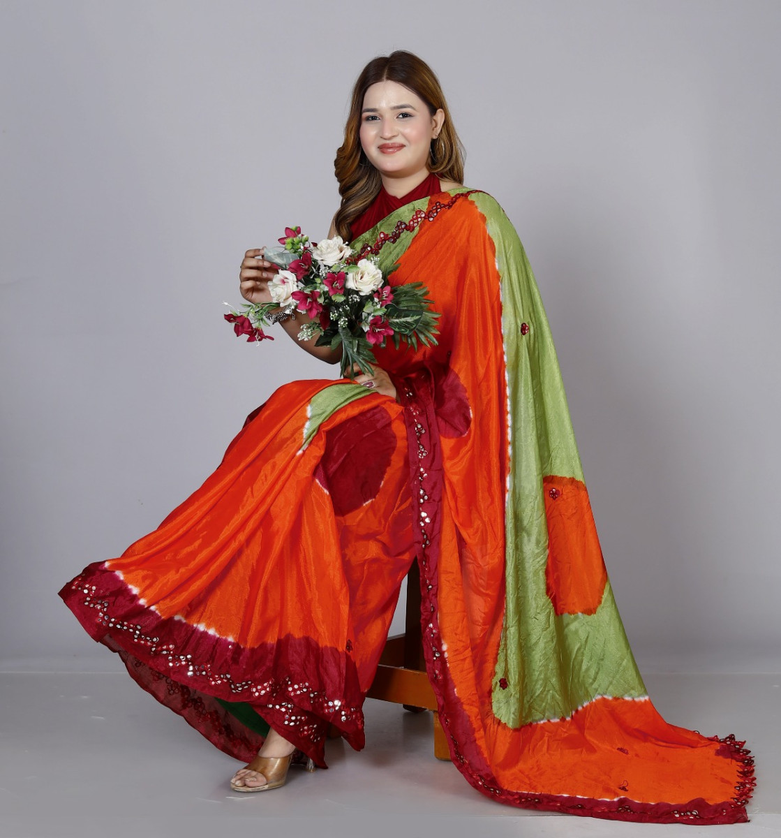 Pure Silk Saree for Women – Jaipuri Printed Rajasthani Designer Saree for Wedding, Party & Festive Wear | Trendy Bollywood Style Summer Sarees 