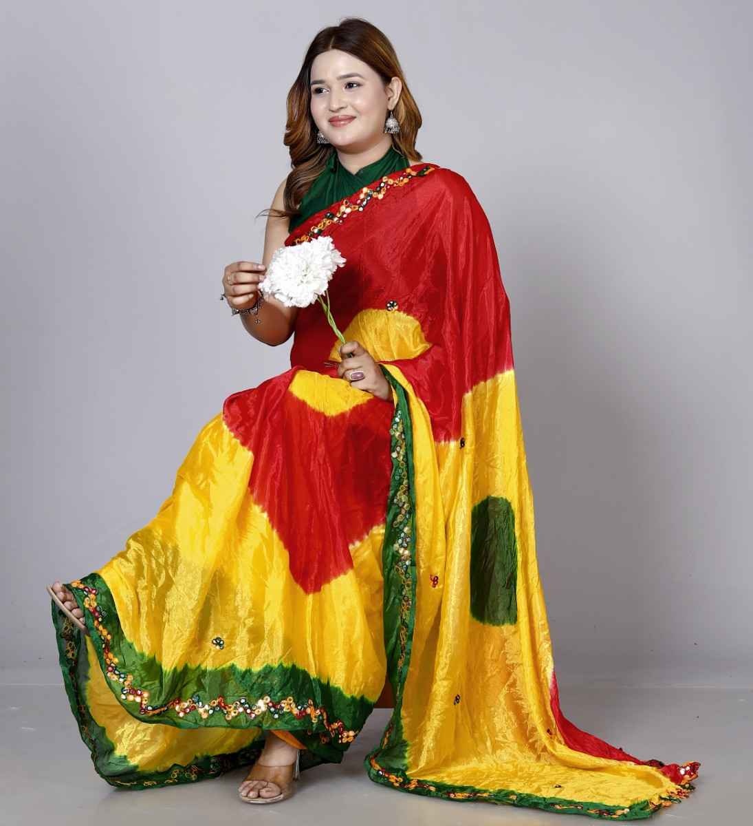 Pure Silk Saree for Women – Jaipuri Printed Rajasthani Designer Saree for Wedding, Party & Festive Wear | Trendy Bollywood Style Summer Sarees 