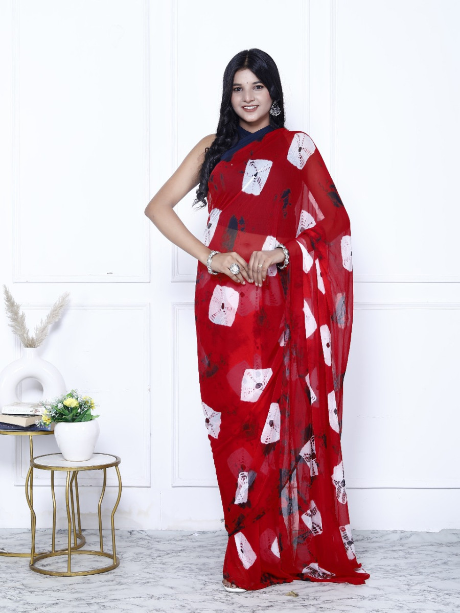 Pure Chiffon Trendy bandhini Chiffon Sarees For Women