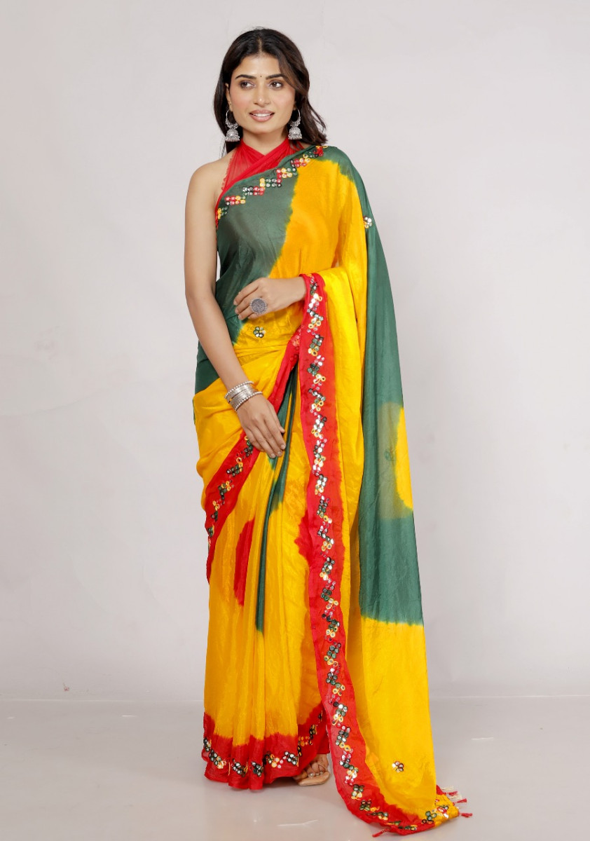 Pure Silk Saree for Women – Jaipuri Printed Rajasthani Designer Saree for Wedding, Party & Festive Wear | Trendy Bollywood Style Summer Sarees 