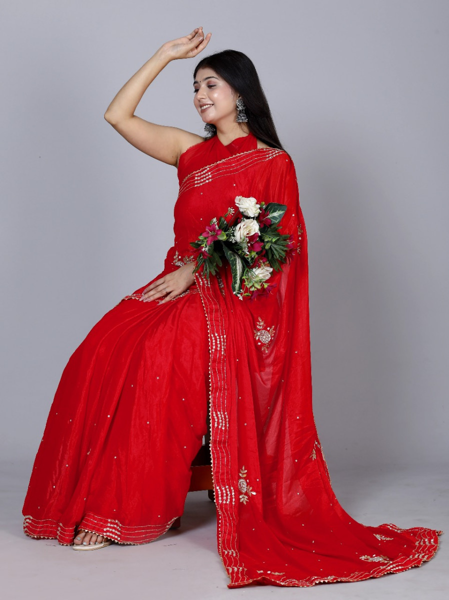 Pure Silk Saree for Women – Jaipuri Printed Rajasthani Designer Saree for Wedding, Party & Festive Wear | Trendy Bollywood Style Summer Sarees 