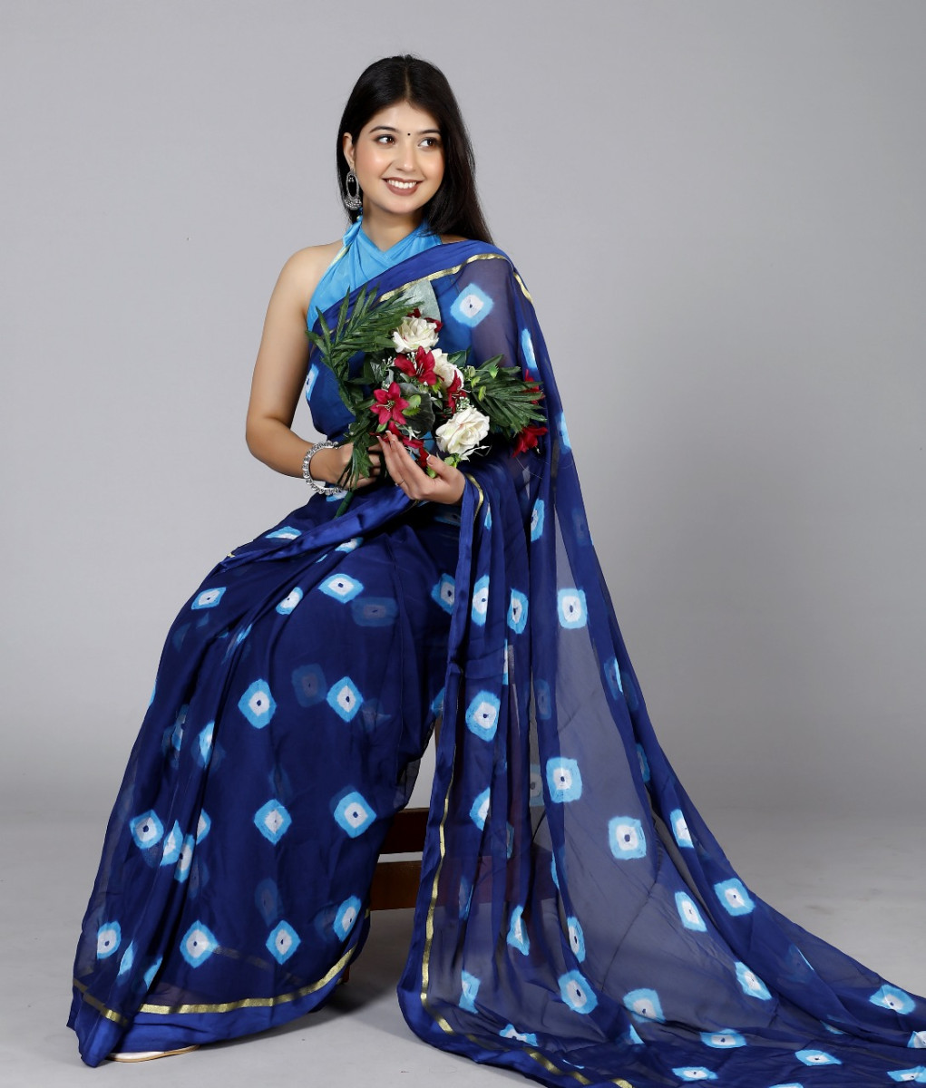 Pure Chiffon Trendy bandhini Chiffon Sarees For Women